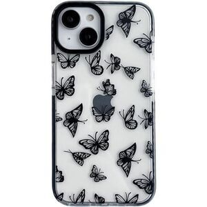 Lxsceto Black Butterfly Trendy Cute Clear Phone Case for iPhone